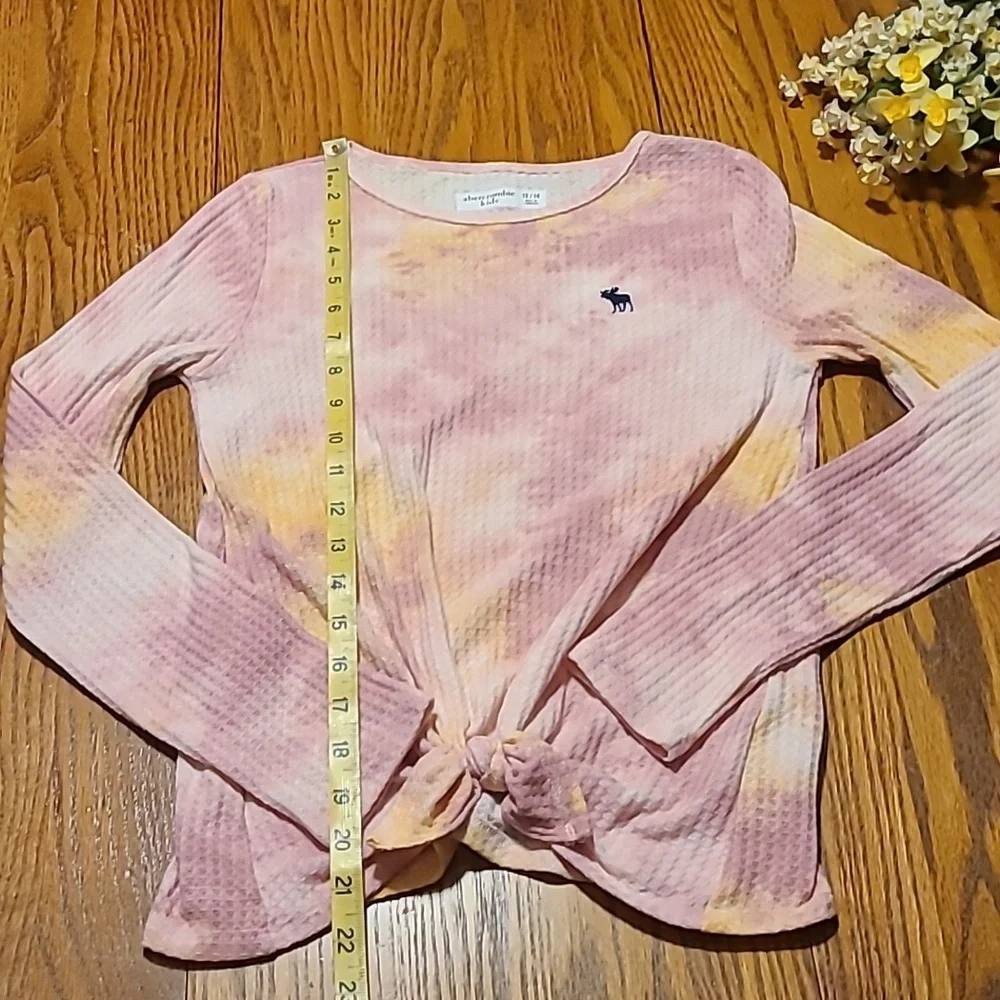 Abercrombie Kids Pink and Yellow Tie-Dye Top - Girl's 13/14